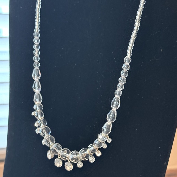 Crystal & Rhinestone Drop Collar Necklace & Earring Set - Picture 2 of 9